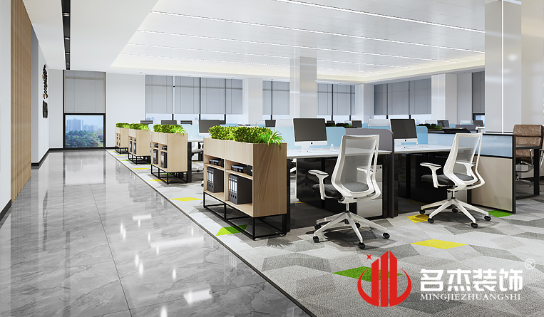 盛开办公区域装建设计成效