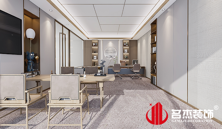 中式办公室装建设计成效