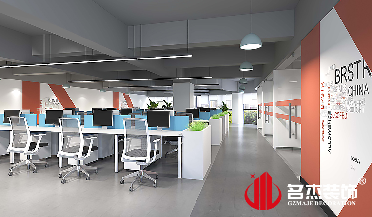 盛开办公区域装建设计成效